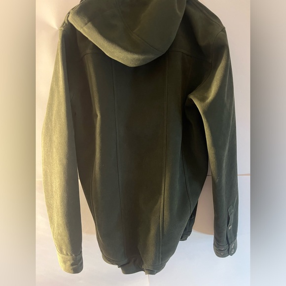 Dark Green corduroy zipper and button up shacket - Picture 5 of 5